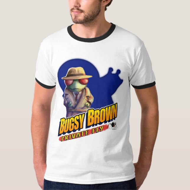 Bugsy Brown drawing ringer T-Shirt (Front)