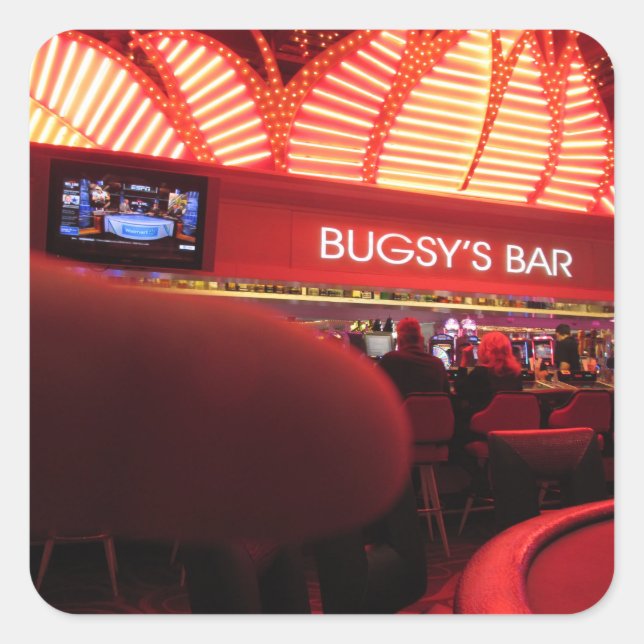 Bugsy's Bar at Flamingo Las Vegas Square Sticker (Front)
