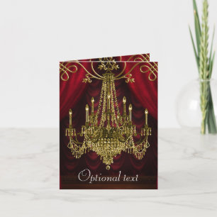 Bugundy Gold Chandlier All Occasion Cards
