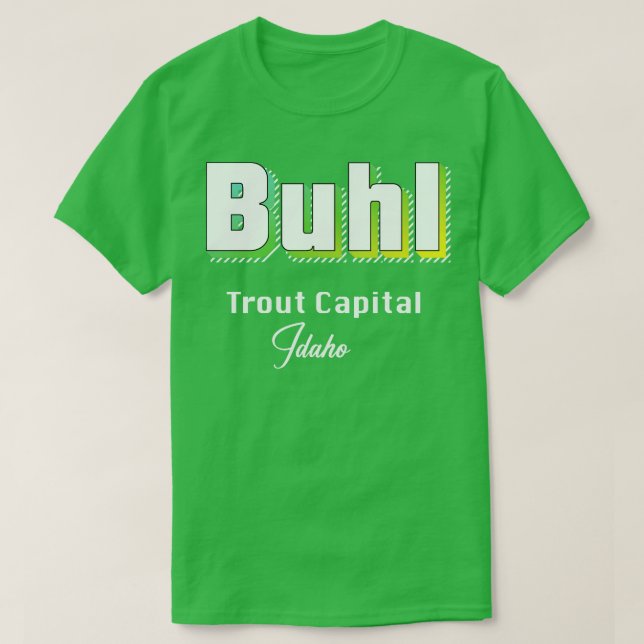 Buhl Idaho Yellow Text TShirt (Design Front)