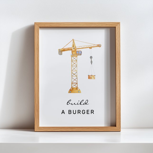 Build a Burger Construction Birthday Sign (Creator Uploaded)