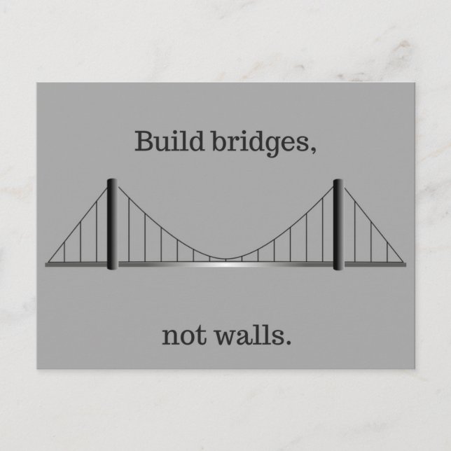 Build bridges, not walls. postcard (Front)