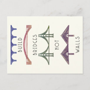 Build Bridges Not Walls Postcard