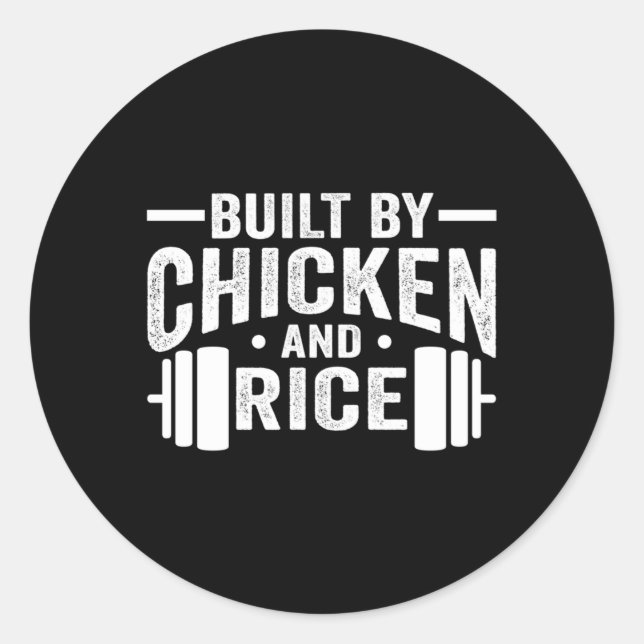 Build By Chicken And Rice Classic Round Sticker (Front)
