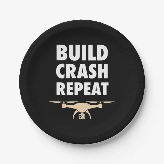 Build Crash Repeat Drone Paper Plate (Front)