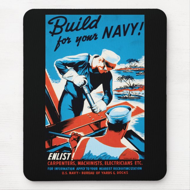 Build For Your Navy Mouse Pad (Front)