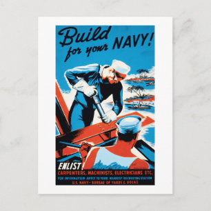 Build For Your Navy Postcard