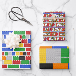 Build It Toy Pattern Wrapping Paper Sheet