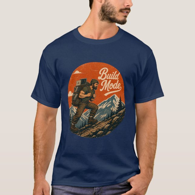 Build Mode Vintage Tech Adventure T-Shirt (Front)