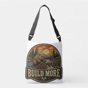 Build More Beaver Outdoor Embroidered Patch Crossbody Bag