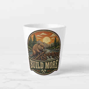 Build More Beaver Outdoor Embroidered Patch Latte Mug