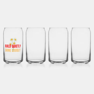 Build Quietly Shine Loudly – Motivational Success Can Glass