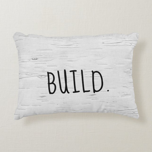 BUILD Text On Birch Tree  Accent Pillow (Front)