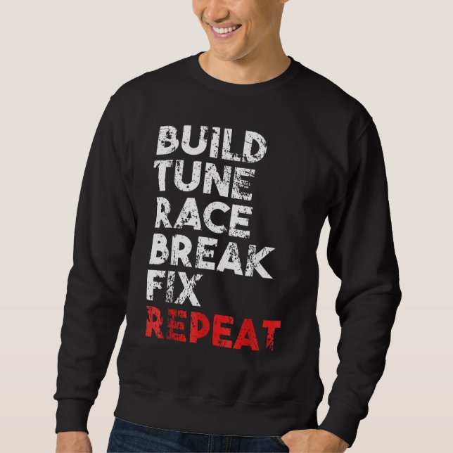 Build Tune Race Break Fix Repeat Tee Men Car (Front)
