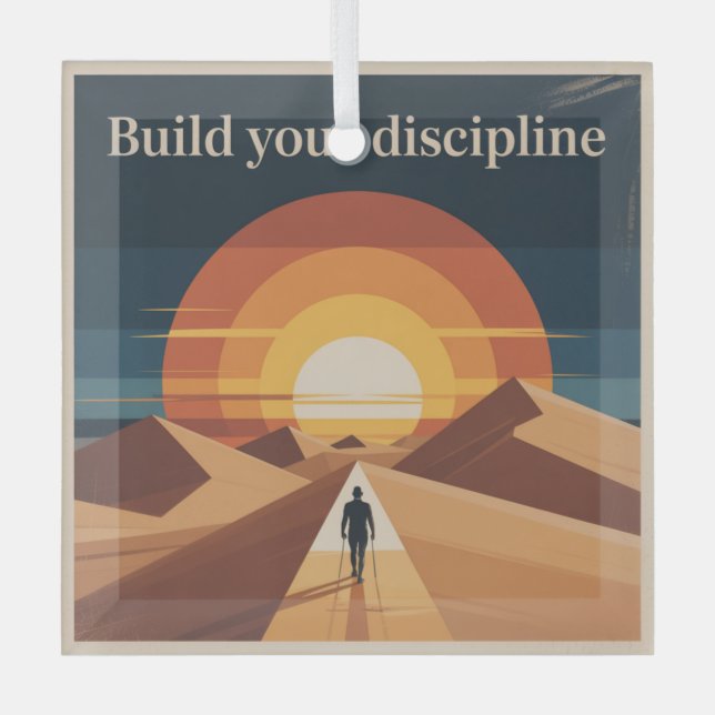 Build Your Discipline Glass Tree Decoration (Front)