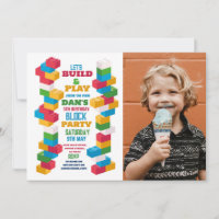 Builder Birthday Party Construction Blocks Photo