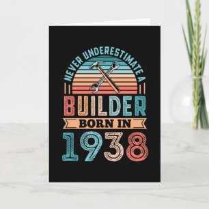 Builder born in 1938 90th Birthday Gift Building Card