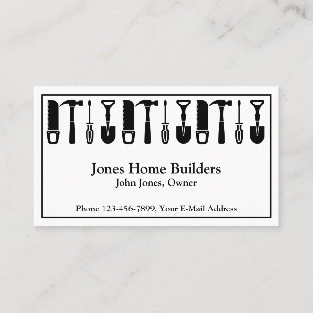 Builder Contractor Construction Business Card (Front)