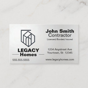 Builder Contractor Developer Home Repair Business Card