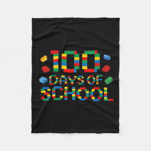 Builder Fun Blocks 100th Day Of School For Boys Fleece Blanket