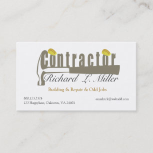 Builder Hammer Mr.Fix-it Masculine Business Card