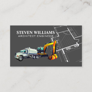 Builder Logo Blueprint Construction Business Card