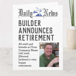 Builder Retirement Card to Personalise