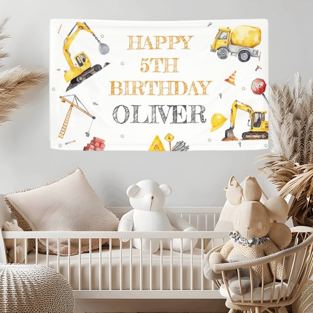 Builder’s Dream Construction Party Boys Banner (Creator Uploaded)