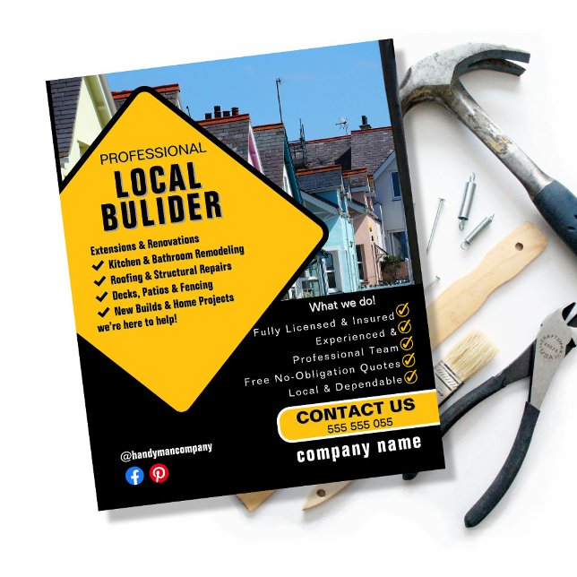 Builder Services Flyer Template | Construction & (Creator Uploaded)