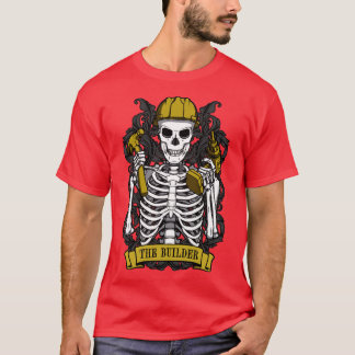 Builder Skeleton Vintage Tarot Card DIY Handyman M T-Shirt