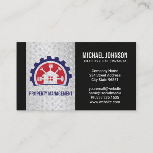Builder Tools Blue Collar Logo Handyman Business Card
