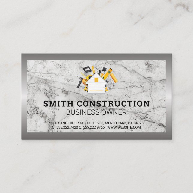 Builder Tools | Stone and Metal Business Card (Front)