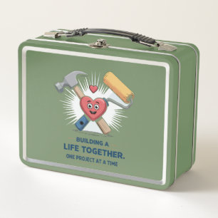 Building A Life Together Cute DIY Couple Home Metal Lunch Box