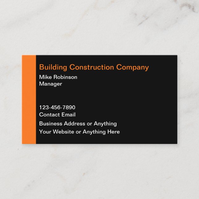 Building And Construction Modern Business Cards  (Front)