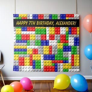 Building Block Bricks Boys Birthday Party Backdrop Tapestry