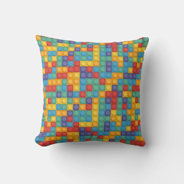 Building Block Kids Throw Pillow (Front)