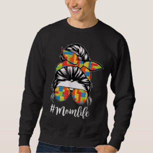 Building Block Messy Bun Mum Life Master Builder Sweatshirt