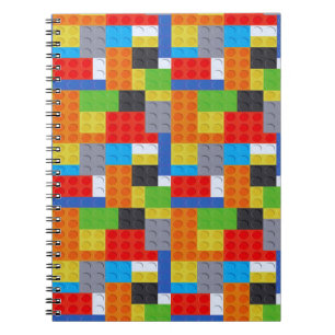 Building block red blue green yellow orange  notebook