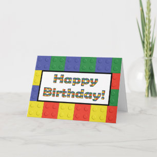 Building Blocks and Bricks Birthday Card