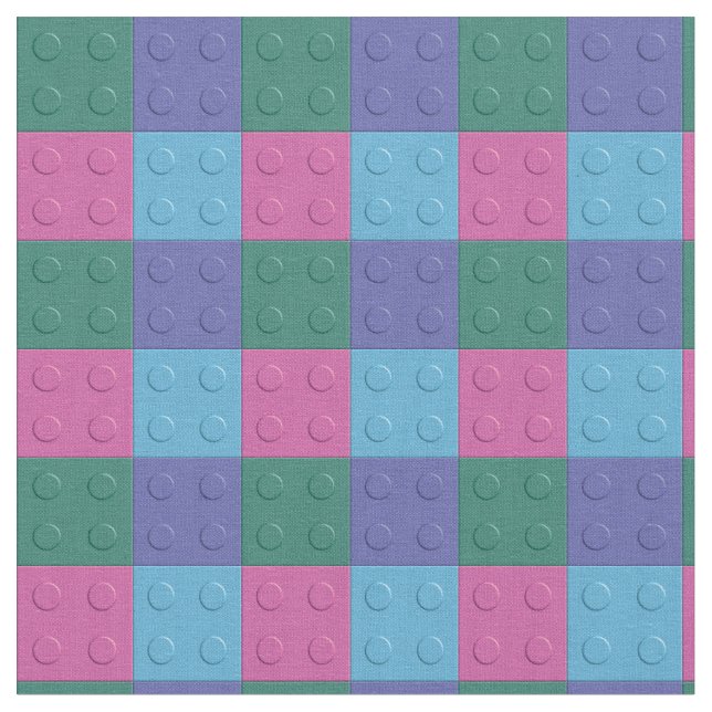 Building Blocks and Bricks - Girl Fabric (Close Up)