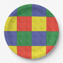 Building Blocks and Bricks Party Plates