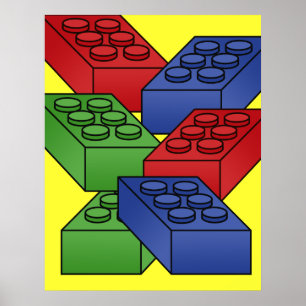 Building blocks - art deco poster
