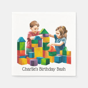 Building Blocks at the Birthday Bash Napkin