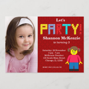 Building Blocks birthday Invitation