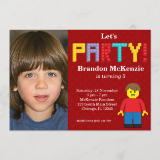 Building Blocks birthday Invitation