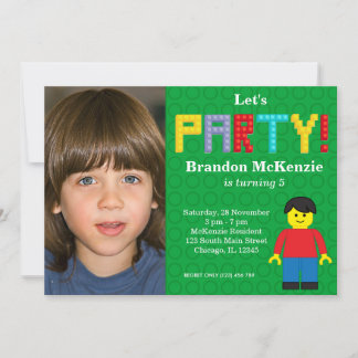 Building Blocks birthday Invitation