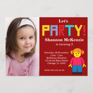Building Blocks birthday Invitation