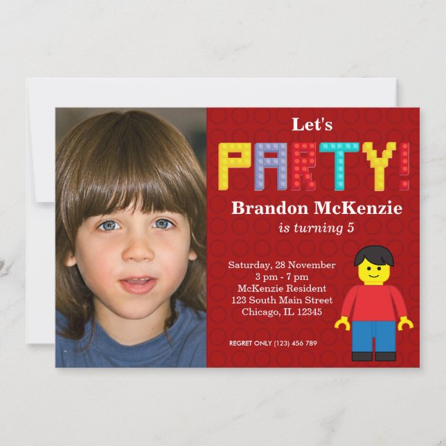 Building Blocks birthday Invitation (Front)