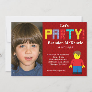 Building Blocks birthday Invitation
