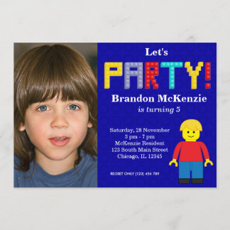 Building Blocks birthday Invitation